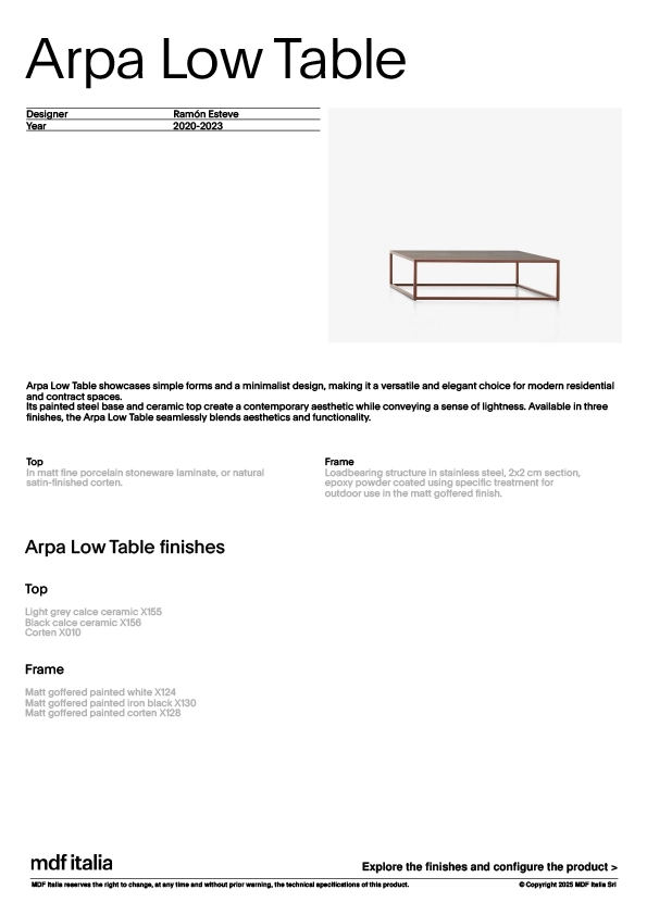 產品規格表Arpa Low Table