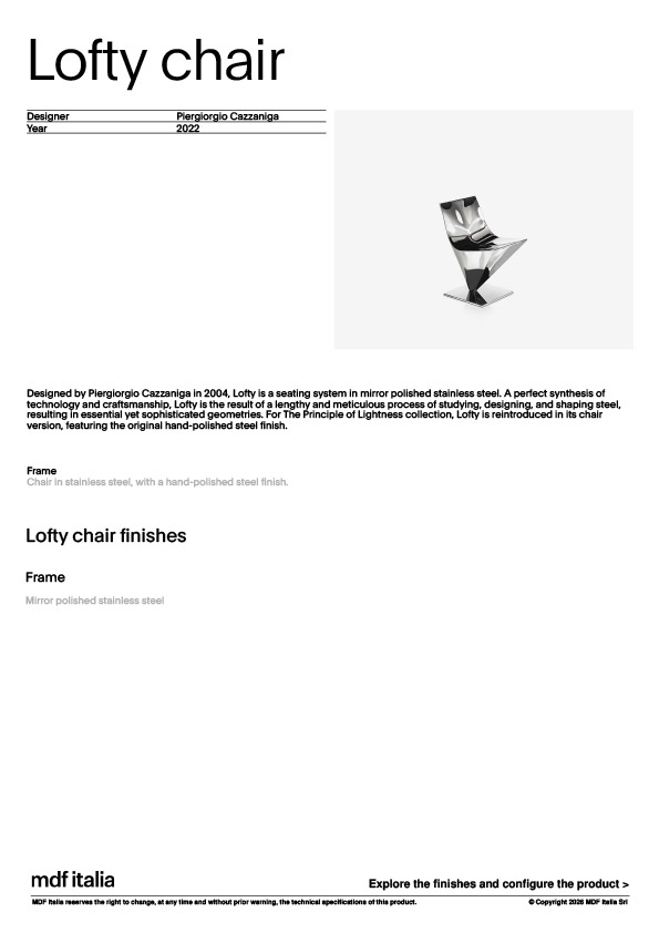 產品規格表Lofty chair