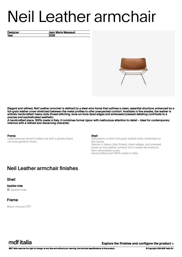 產品規格表Neil Leather armchair