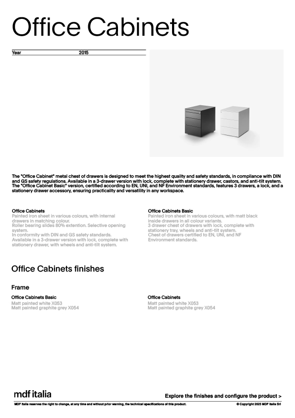 產品規格表Office Cabinets