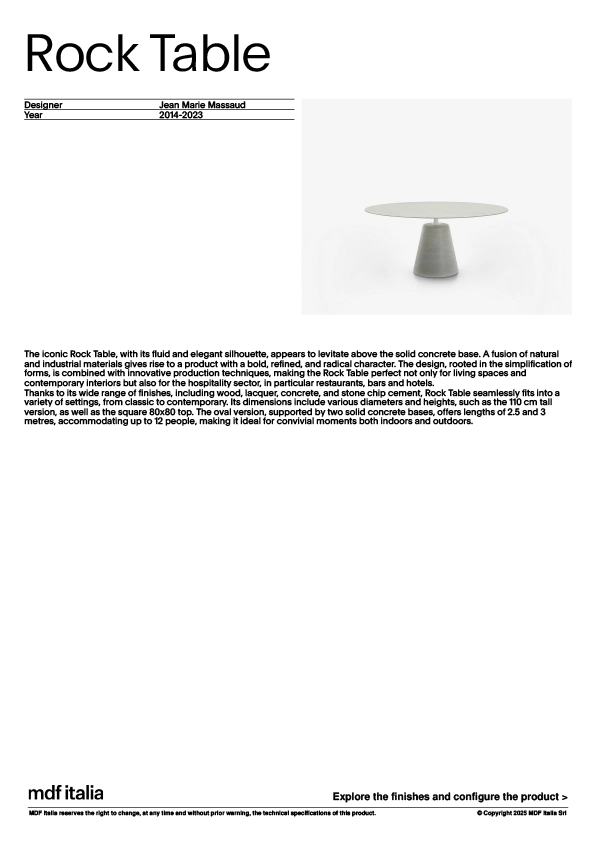 產品規格表Rock Table